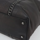 CHANEL Luxury Line Chain Tote Bag Leather Brown Silver CC Auth 187088SAV-9