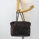 CHANEL Luxury Line Chain Tote Bag Leather Brown Silver CC Auth 187088SAV-22