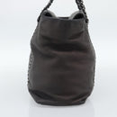 CHANEL Luxury Line Chain Tote Bag Leather Brown Silver CC Auth 187088SAV-4