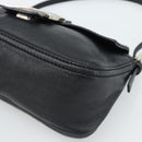 FENDI Mamma Baguette Shoulder Bag Leather Black Silver Auth 187091SAM-8