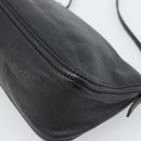FENDI Mamma Baguette Shoulder Bag Leather Black Silver Auth 187091SAM-16