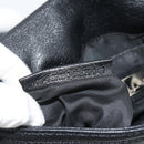 FENDI Mamma Baguette Shoulder Bag Leather Black Silver Auth 187091SAM-11
