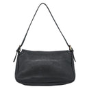 FENDI Mamma Baguette Shoulder Bag Leather Black Silver Auth 187091SAM-2