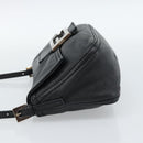 FENDI Mamma Baguette Shoulder Bag Leather Black Silver Auth 187091SAM-3