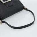 FENDI Mamma Baguette Shoulder Bag Leather Black Silver Auth 187091SAM-7