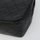 CHANEL Matelasse Chain Shoulder Bag Lamb Skin Black Gold CC Auth 187092SAM-10