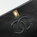 CHANEL Matelasse Chain Shoulder Bag Lamb Skin Black Gold CC Auth 187092SAM-16