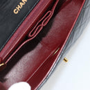 CHANEL Matelasse Chain Shoulder Bag Lamb Skin Black Gold CC Auth 187092SAM-18