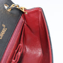 CHANEL Matelasse Chain Shoulder Bag Lamb Skin Black Gold CC Auth 187092SAM-19