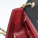 CHANEL Matelasse Chain Shoulder Bag Lamb Skin Black Gold CC Auth 187092SAM-20
