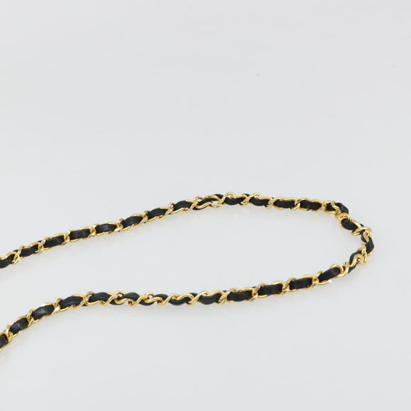 CHANEL Matelasse Chain Shoulder Bag Lamb Skin Black Gold CC Auth 187092SAM