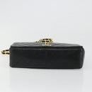 CHANEL Matelasse Chain Shoulder Bag Lamb Skin Black Gold CC Auth 187092SAM-9