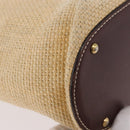 CHANEL Tote Bag Raffia Beige Gold CC Auth 187096-14