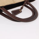 CHANEL Tote Bag Raffia Beige Gold CC Auth 187096-7