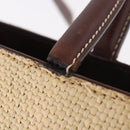 CHANEL Tote Bag Raffia Beige Gold CC Auth 187096-9