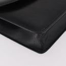 CELINE Chain Shoulder Bag Leather Black Gold Auth 187098A-10