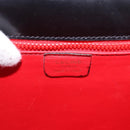 CELINE Chain Shoulder Bag Leather Black Gold Auth 187098A-16