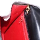 CELINE Chain Shoulder Bag Leather Black Gold Auth 187098A-20