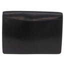 CELINE Chain Shoulder Bag Leather Black Gold Auth 187098A-3
