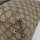 GUCCI GG Supreme Tote Bag PVC Beige Silver 114595 Auth 187099-9