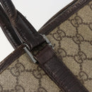 GUCCI GG Supreme Tote Bag PVC Beige Silver 114595 Auth 187099-10
