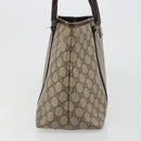 GUCCI GG Supreme Tote Bag PVC Beige Silver 114595 Auth 187099-3