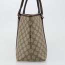 GUCCI GG Supreme Tote Bag PVC Beige Silver 114595 Auth 187099-4