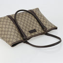 GUCCI GG Supreme Tote Bag PVC Beige Silver 114595 Auth 187099-6