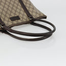 GUCCI GG Supreme Tote Bag PVC Beige Silver 114595 Auth 187099-7