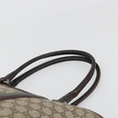 GUCCI GG Supreme Tote Bag PVC Beige Silver 114595 Auth 187099-8