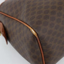 CELINE Macadam Canvas Hand Bag PVC Leather Brown Gold Auth 187100-14