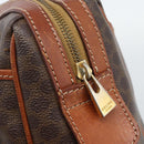CELINE Macadam Canvas Hand Bag PVC Leather Brown Gold Auth 187100-17