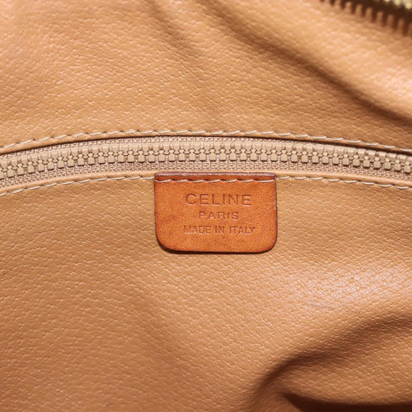 CELINE Macadam Canvas Hand Bag PVC Leather Brown Gold Auth 187100