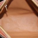 CELINE Macadam Canvas Hand Bag PVC Leather Brown Gold Auth 187100-10