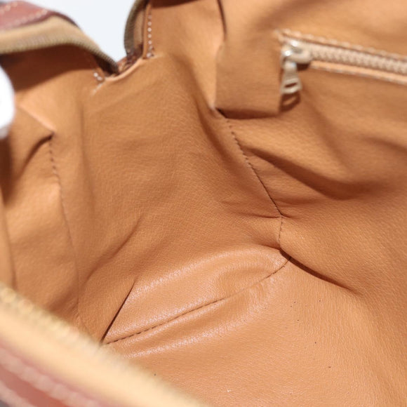 CELINE Macadam Canvas Hand Bag PVC Leather Brown Gold Auth 187100