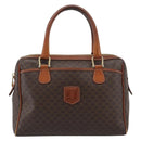CELINE Macadam Canvas Hand Bag PVC Leather Brown Gold Auth 187100-13
