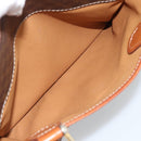 CELINE Macadam Canvas Hand Bag PVC Leather Brown Gold Auth 187100-23