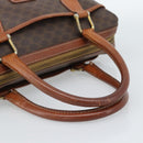 CELINE Macadam Canvas Hand Bag PVC Leather Brown Gold Auth 187100-7