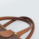 CELINE Macadam Canvas Hand Bag PVC Leather Brown Gold Auth 187100-8