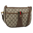 GUCCI GG Supreme Web Sherry Line Bag PVC Beige Gold 001 123 6177 Auth 187102-1