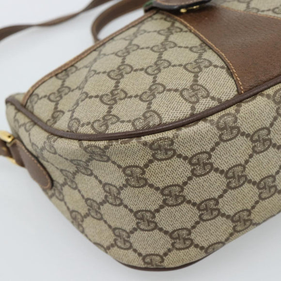 GUCCI GG Supreme Web Sherry Line Bag PVC Beige Gold 001 123 6177 Auth 187102