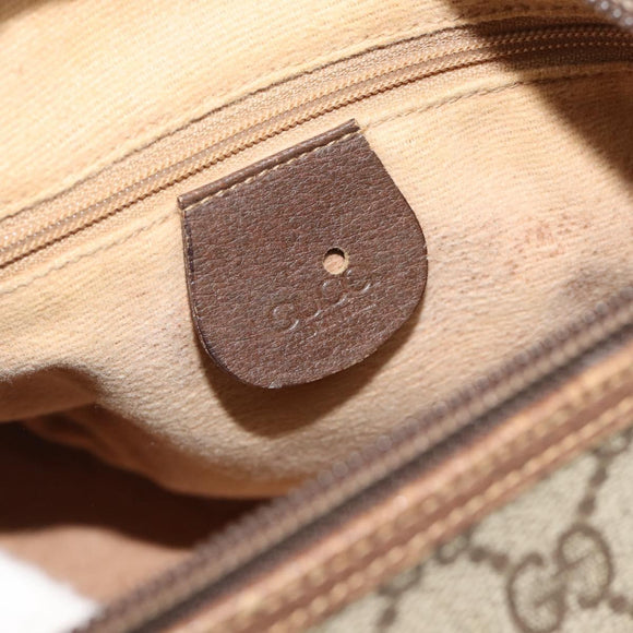 GUCCI GG Supreme Web Sherry Line Bag PVC Beige Gold 001 123 6177 Auth 187102