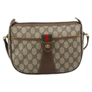 GUCCI GG Supreme Web Sherry Line Bag PVC Beige Gold 001 123 6177 Auth 187102-2