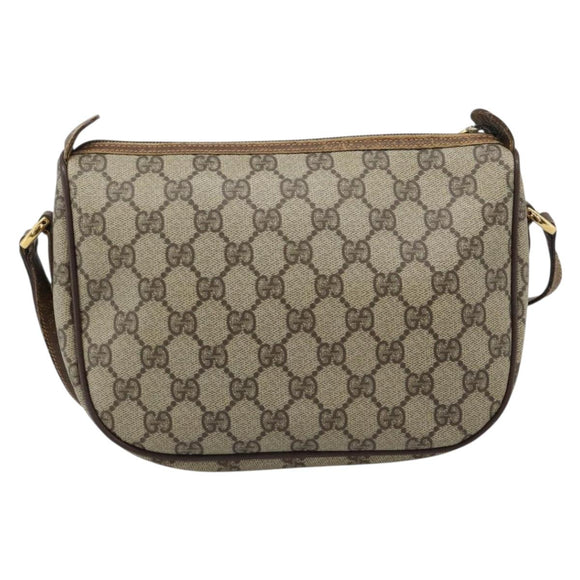 GUCCI GG Supreme Web Sherry Line Bag PVC Beige Gold 001 123 6177 Auth 187102