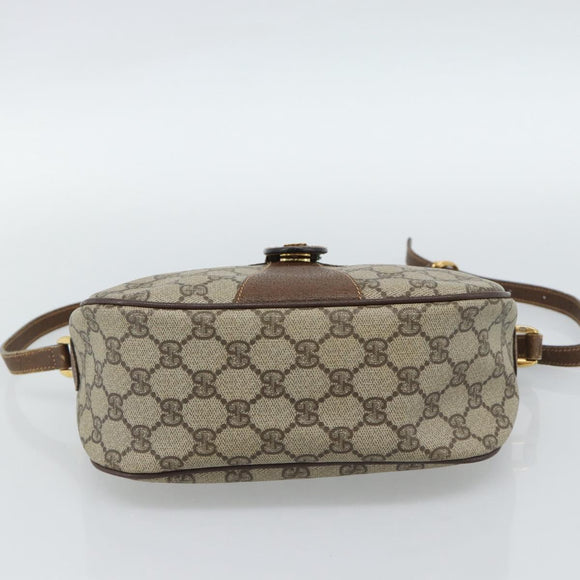 GUCCI GG Supreme Web Sherry Line Bag PVC Beige Gold 001 123 6177 Auth 187102