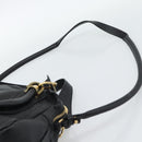Chloe Paraty Hand Bag Leather 2way Black Gold Auth 187112A-14