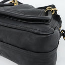 Chloe Paraty Hand Bag Leather 2way Black Gold Auth 187112A-15