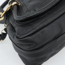Chloe Paraty Hand Bag Leather 2way Black Gold Auth 187112A-16