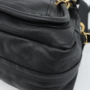 Chloe Paraty Hand Bag Leather 2way Black Gold Auth 187112A-17