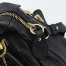 Chloe Paraty Hand Bag Leather 2way Black Gold Auth 187112A-18